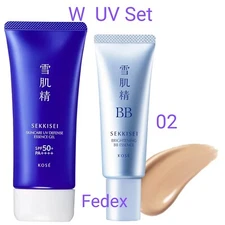 Kose SEKKISEI SKINCARE UV GEL 90g SPF50+ PA++++ ＆BB Brightning Essence02 30g