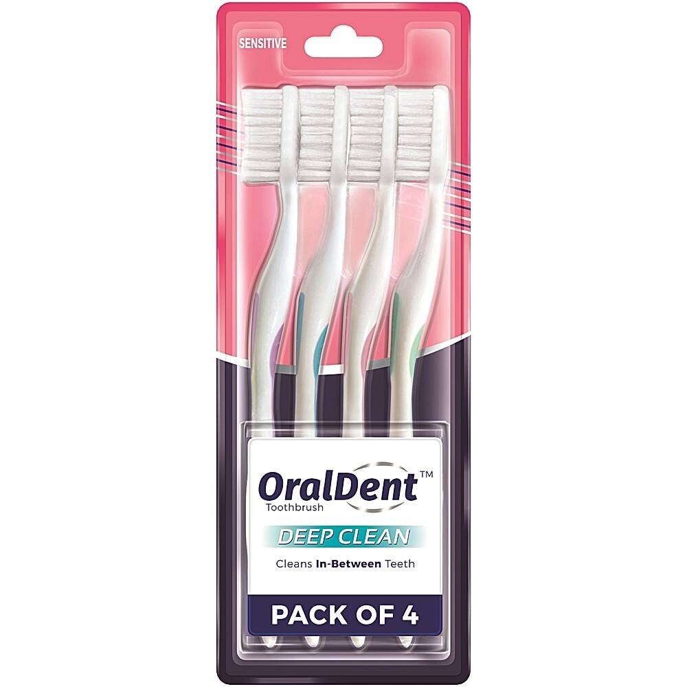 OralDent Deep Clean Sensitive Toothbrush: 4 Units,