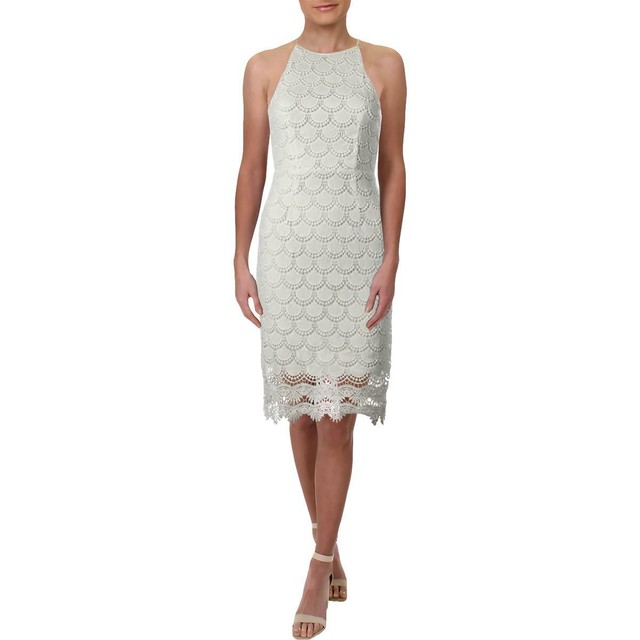 Aqua Womens Lace KneeLength Bodycon Dress White SizeSmall eBay