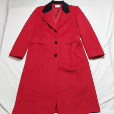 MDP Mario De Pinto Woman's Vintage 80% Wool 20% Nylon Coat Size Red