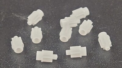 JAG Hobbies TR-3 / DR-1 / NC-2 Pinion Gears - White - Tyco Compatible - 10 Pcs