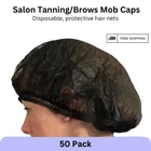 Vanity UK Mob Caps (50) Disposable Black Hair Net Spray Tan Salon Catering