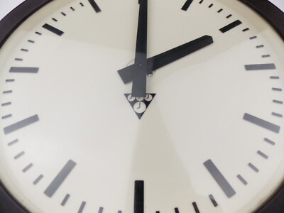 Vintage 1950s Industrial Pragotron Wall Factory Clock Bakelite