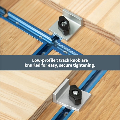 POWERTEC 71799 T-Track Stop Kit 2 arrêts longs, 2 arrêts courts, 2 arrêts en ligne, 6 pièces - Photo 5/8