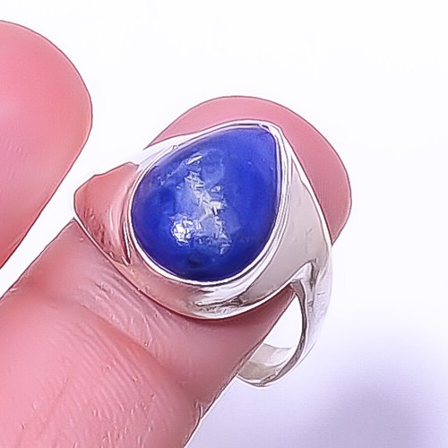 Lapis Lazuli - Afghanistan 925 Sterling Silver Solitaire Ring s.9.5 R-2