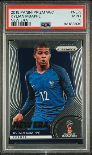 KYLIAN MBAPPE PSA 9 ROOKIE 2018 PANINI PRIZM WORLD CUP NEW ERA RC FRANCE