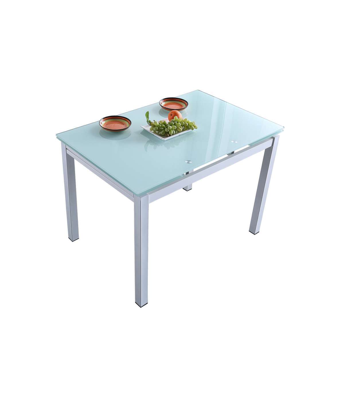 ADEC, Mesa comedor extensible Milan acabado blanco, 75 cm(alto)110/170 cm(ancho)