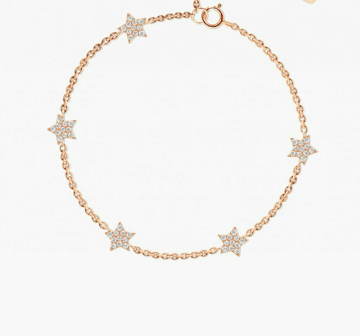 14K White Gold Diamond Star Bracelet