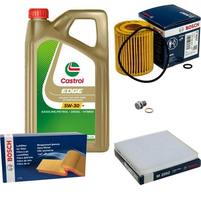 BOSCH inspektionspaket 5 L Castrol EDGE 5W-30 M für Mazda 6 Station Wagon 1.8