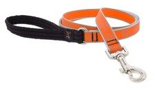 Lupine Reflective Dog Leash 6-Foot by 3/4" Wide Orange Diamond