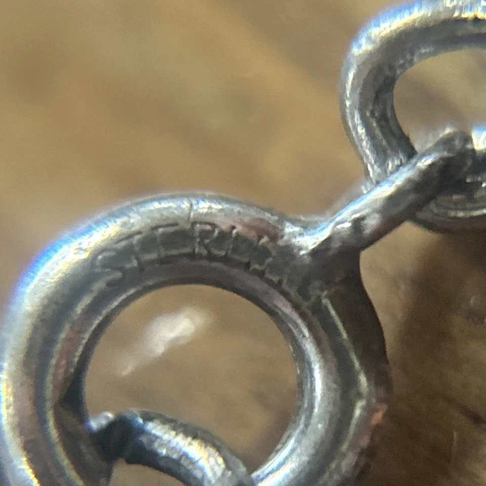 Cadena de cuerda trenzada vintage de plata de ley Avon 19,5" 11,59 G Foto 3 de 4