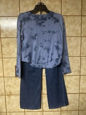 Girls Outfit, Place Wide Leg Jeans Sz 16, Zella Top Sz 14/16, Blue School Play