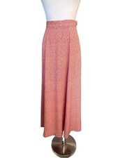 Talbots Vintage 70s Midi Flare Skirt Red Floral sz 12 Bohemian Prairie