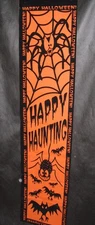 VINTAGE HALLOWEEN WALL OR DOOR BANNER, Plus SPIDERS, BATS, THE PAPER MAGIC GROUP