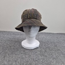 Cappello Barbour taglia small verde classico tartan cotone cerato secchiello country outdoor