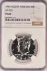 1964 ACCENT HAIR Kennedy Half Dollar Proof DDO VP-003 NGC PF 69 PR69 TOP POP 50C