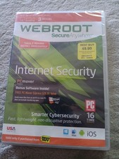 Webroot SecureAnywhere Internet Security 3-Device  NEW Sealed  Key Code