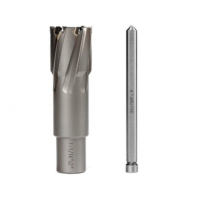 Annular Cutter Carbide 3/4 Inch Weldon Shank 2 Cutting Depth 1-1/16 Cutting D...