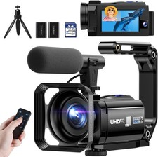 5K UHD Dual len Video Camera 56MP WiFi Digital Vlogging Camera Camcorder 16XZoom