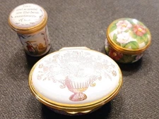 Vintage HALCYON DAYS ~ LOT / 3 Collectible ENAMELED Boxes - EXCELLENT Condition!