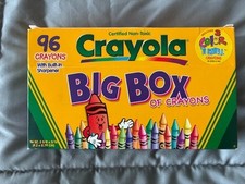 Vtg 1997 96 Crayola Big Box Crayons Built In Sharpener w/ 3 Color n Smell NEW