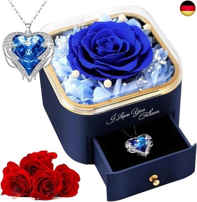 Geschenk für frau, Ewige Rose mit Halskette, Valentinstag für Mama Frau, R