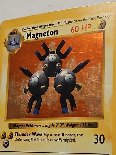 Pokémon Card SHADOWLESS Magneton Base Set 9/102 WotC 1999 Holo Rare - Picture 7 of 11