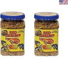 High-Protein 2-Pack Large Sun-Dried Red Shrimp for Turtles  Fish - 10oz Each