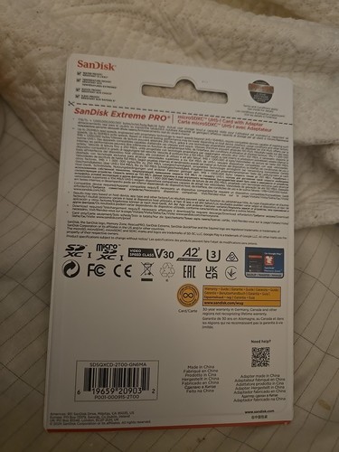 SanDisk Extreme PRO V30 Micro SD Memory Card 2TB (NEW) - Zdjęcie 5 z 5