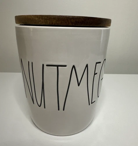 Rae Dunn NUTMEG Cellar Canister w/Wood Lid NEW