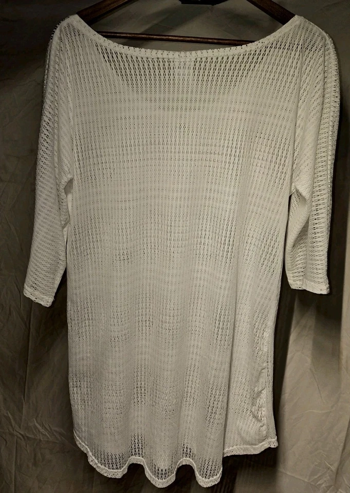 O'Neill Mujer XS-S Blanco Malla Manga 3/4 Natación Cubrir TÚNICA Top Vestido Foto 2 de 3