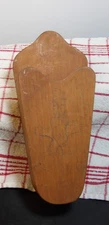 VTG Wooden Wall Scissor Holder Pocket-Cute Hand Drawn Scissors