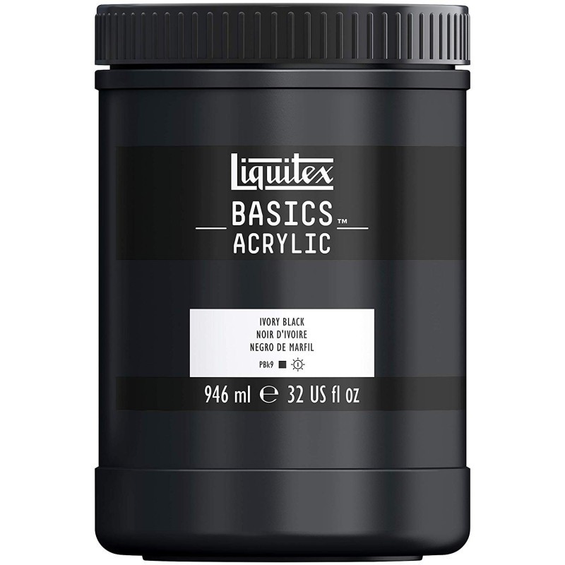 Peinture acrylique Liquitex Basics Noir d'ivoire pour grands décors d'atelier