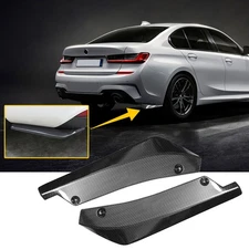 2PC Car Auto Carbon Fiber Rear Bumper Lip Diffuser Splitter Canard Protector Top