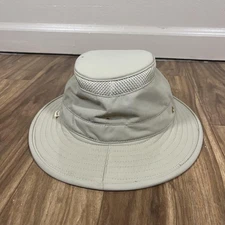 Tilley Hat Boonie Fitted Mens 7 Khaki Airflo Mesh Vent Wide Brim UV Protection