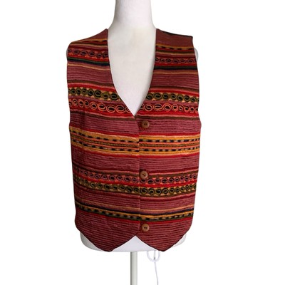 Peruvian Connection Unisex Woven Textile Art To Wear Boho Festival Vest