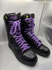 Rare Baby Phat Y2K Milan Cat Leather Super High Top Streetstyle Sneaker Black 9