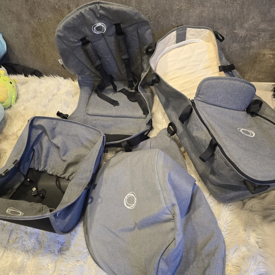 Bugaboo Cameleon 3 grey Tailored Fabric Set Canvas Hood Apron carrycot seat  - Image 2 of 4