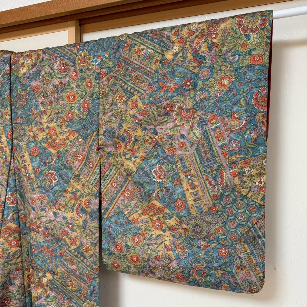 Kimono Washable Small Pattern Polyester 161cm Jap… - image 3