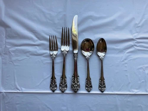 Wallace Grande Baroque Sterling Silver Flatware Set - 60 Pieces - No Monograms