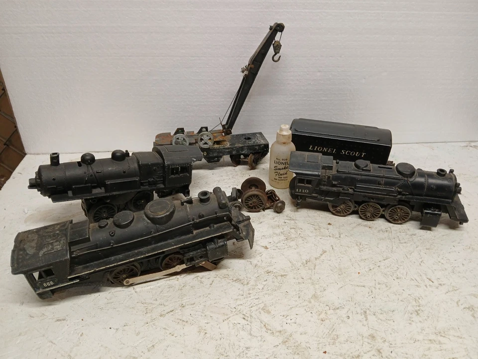 Lote de 3 locomotivas Lionel/ Marx POSTWAR O GAUGE #666/1110 COM TENDER  - Imagem 2 de 4