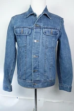 A.P.C. Denim Jacket Mens Small Blue Trucker Button Front Cotton Blend Classic