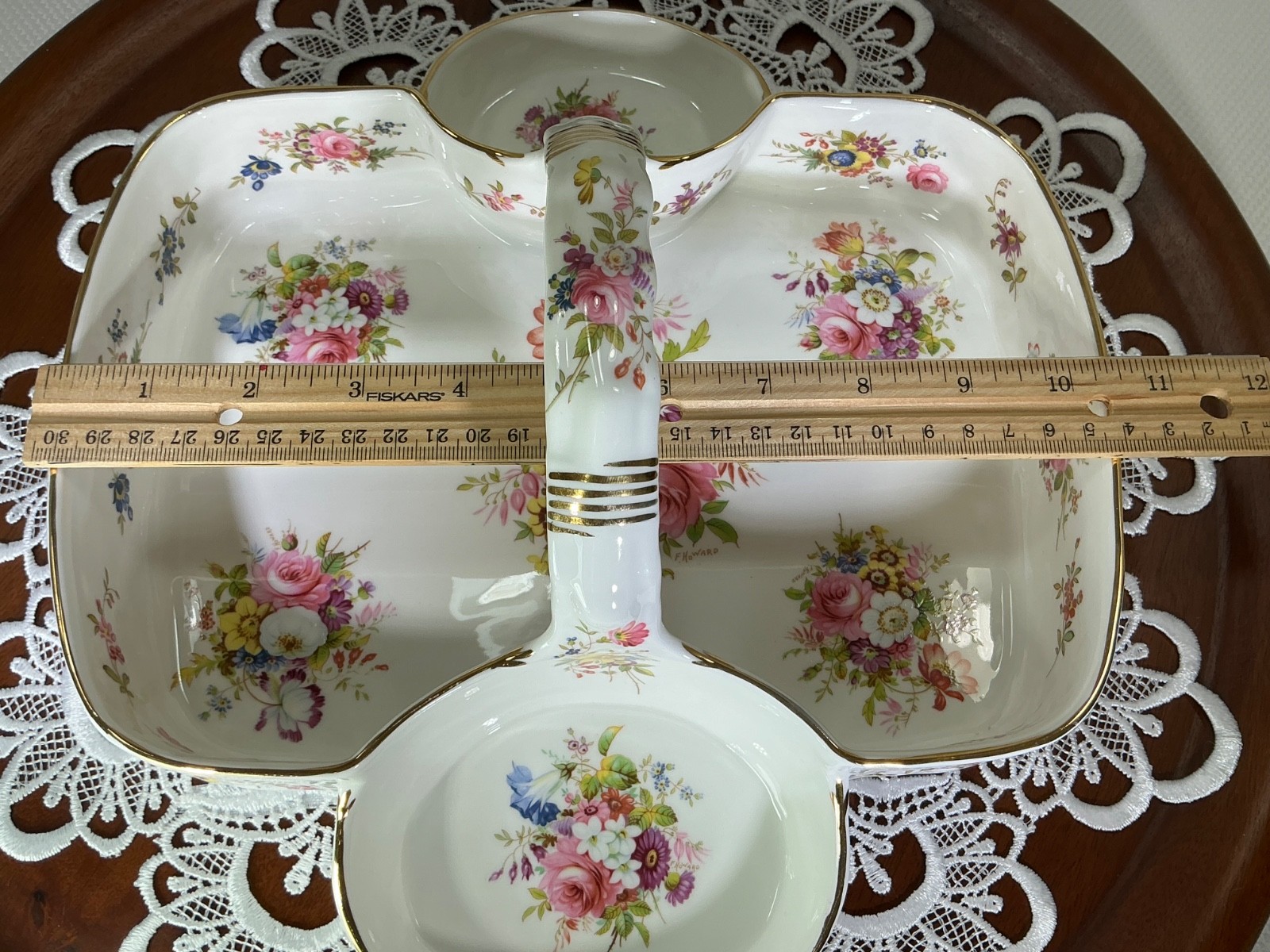 Hammersley F. Howard signed Hand Painted Breakfast Serving Strawberry Basket