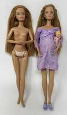 Happy Family Pregnant Midge Lot w/1 Belly, 1 Baby Girl, Barbie Doll *Please READ