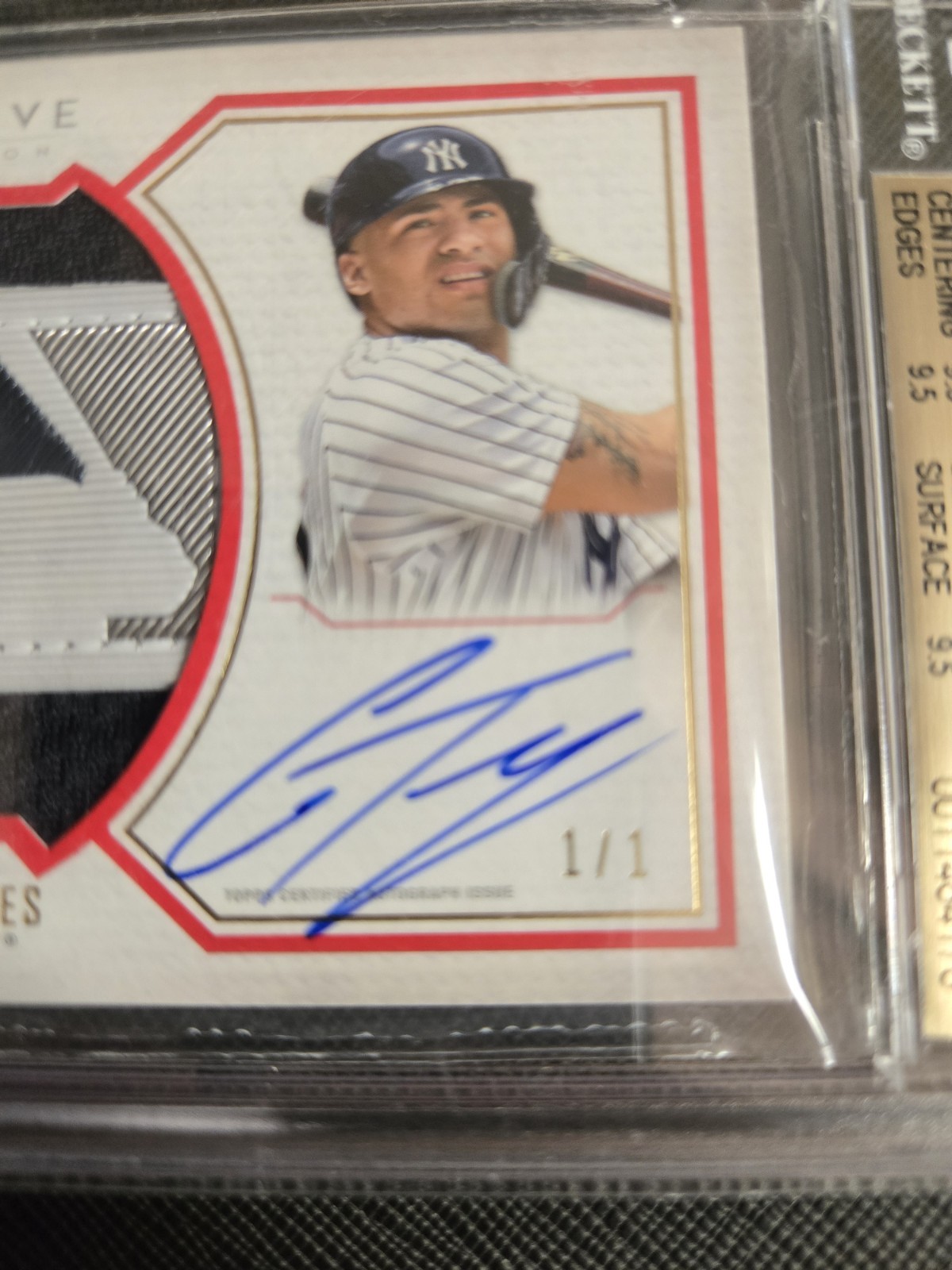 2019 Topps Definitive Gleyber Torres Patch Logoman #1/1 Yankees/Tigers view 3