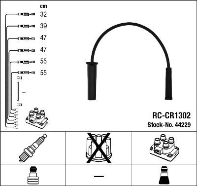 ZÜNdleitungssatz NGK 44229 FÜR Chrysler ZÜNdkabelsatz ZÜNdkabel KIT-image
