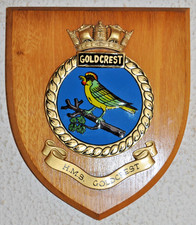 HMS Goldcrest shield plaque crest Royal Naval Air Station Brawdy RN RNAS navy