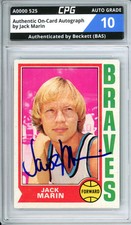 Authentic On-Card Autograph Signed by Jack Marin CPG Auto Grade 10