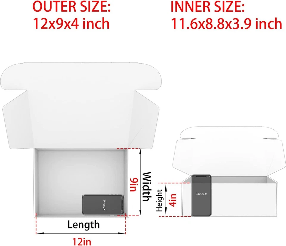 Pack of 20 Elegant Pink Shipping Boxes 12x9x4 Inches - Eco-Friendly Design - Image 4 of 4