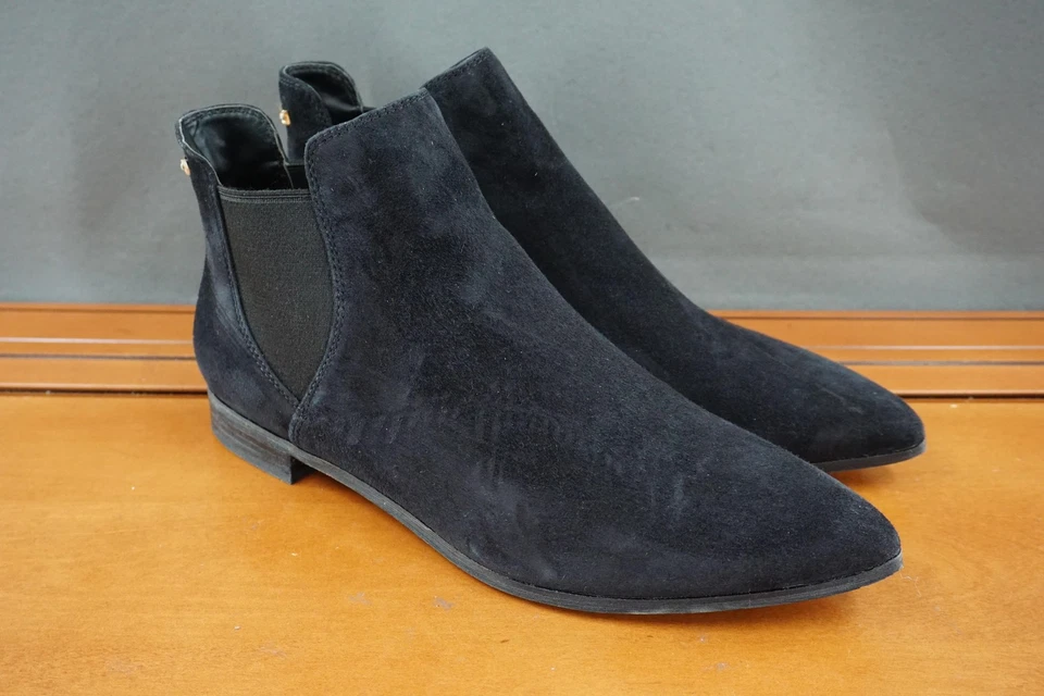 Cole Haan Hara Boots Womens Size 9 Black Suede Chelsea Ankle Pointed Toe Pull On - Image 3 of 4
